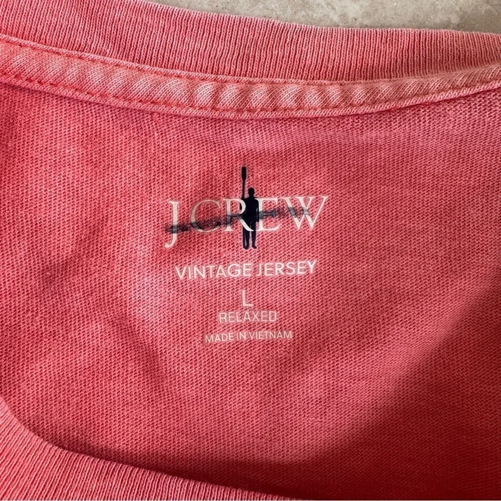 J Crew Orange Vintage Short Sleeve Crew Neck Mens Size L  Cotton T Shirt